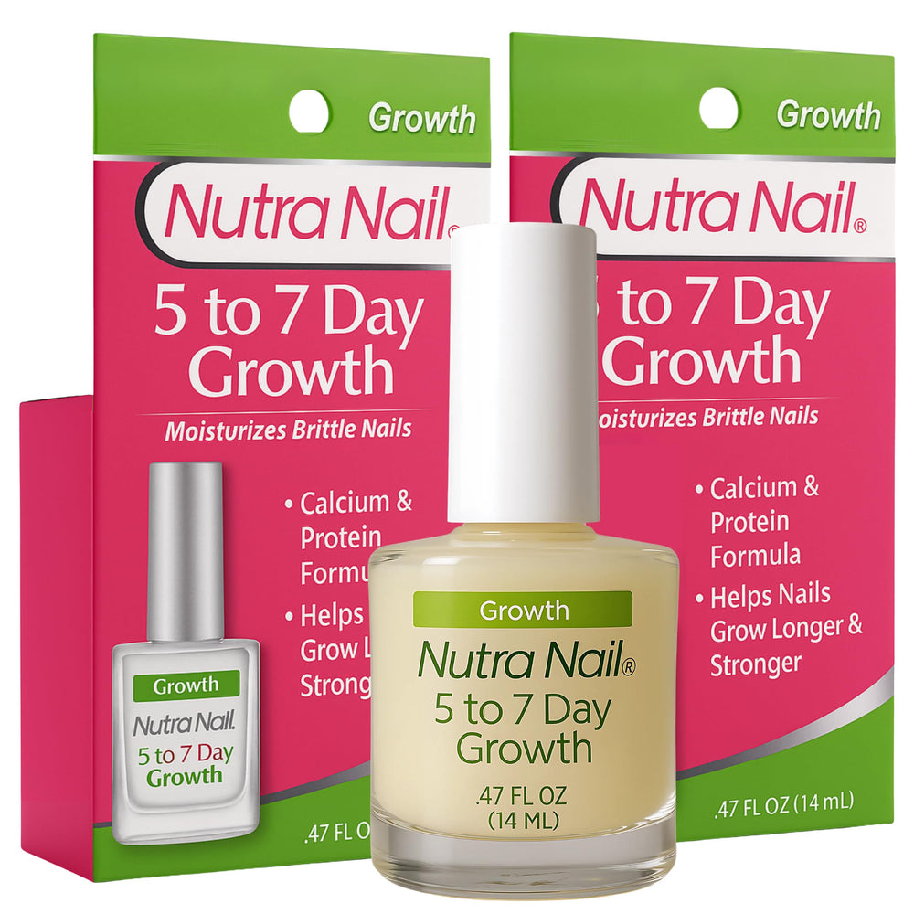 Nutra Nail 5 to 7 Day Growth bottle close-up for at-home nail care