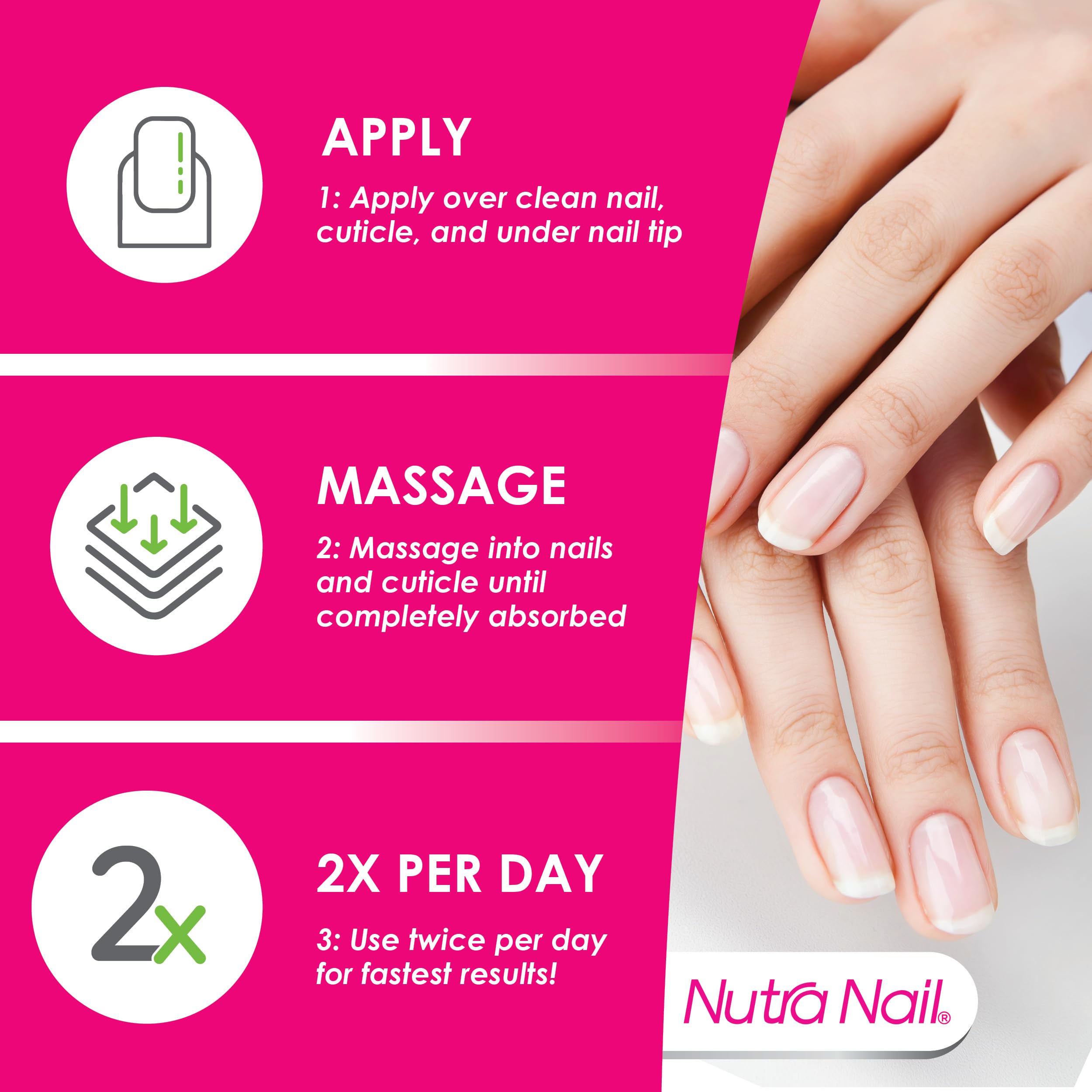Nutra Nail base coat-ready application with clear finish