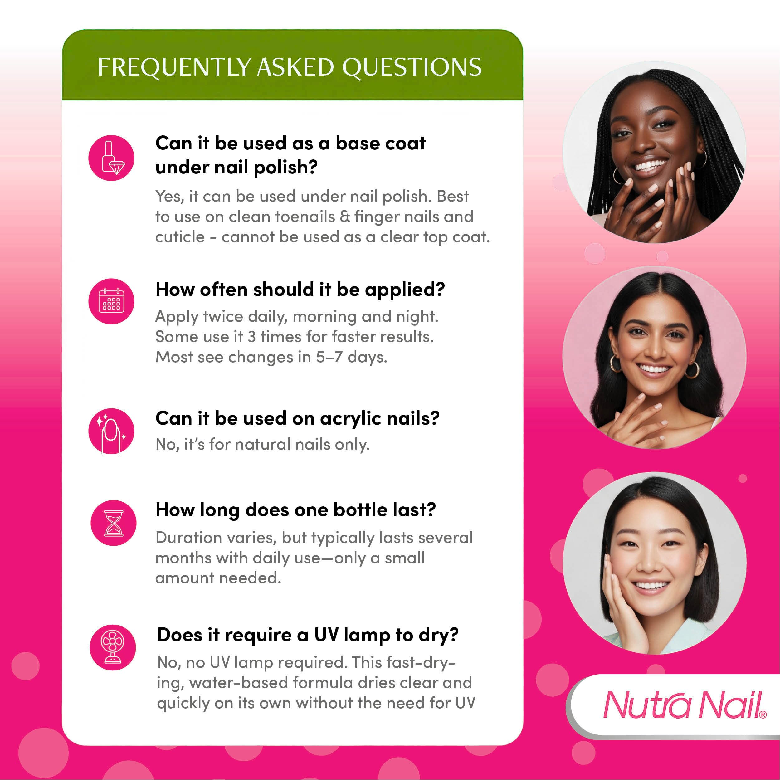 Nutra Nail surface drying with silky finish after application