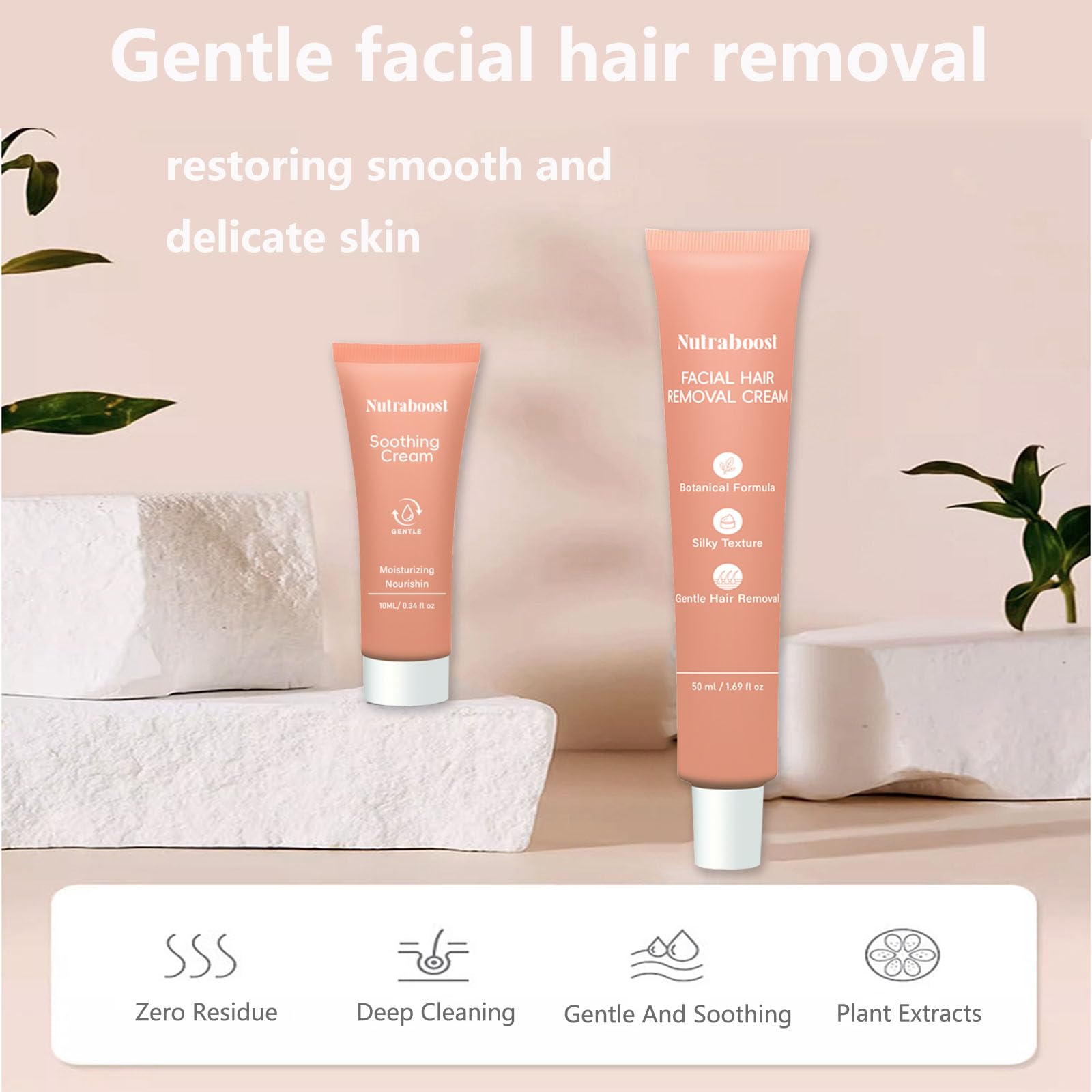 Nutraboost 2-in-1 kit applied to chin with soothing cream.