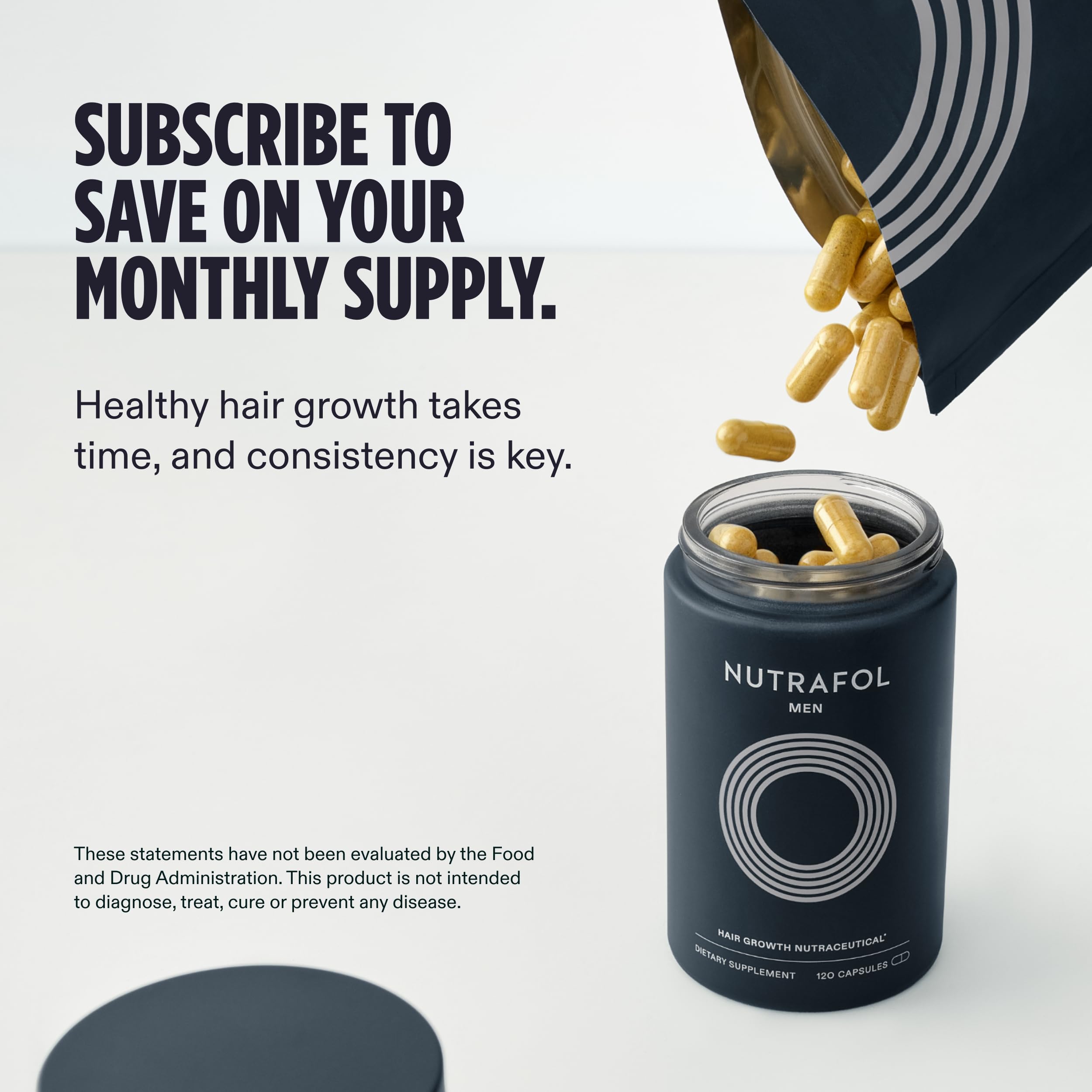 Nutrafol Men Ashwagandha supports stress-related hair wellness