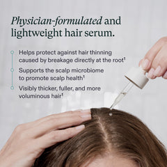 Close-up of Nutrafol serum texture, fast-absorbing and non-greasy