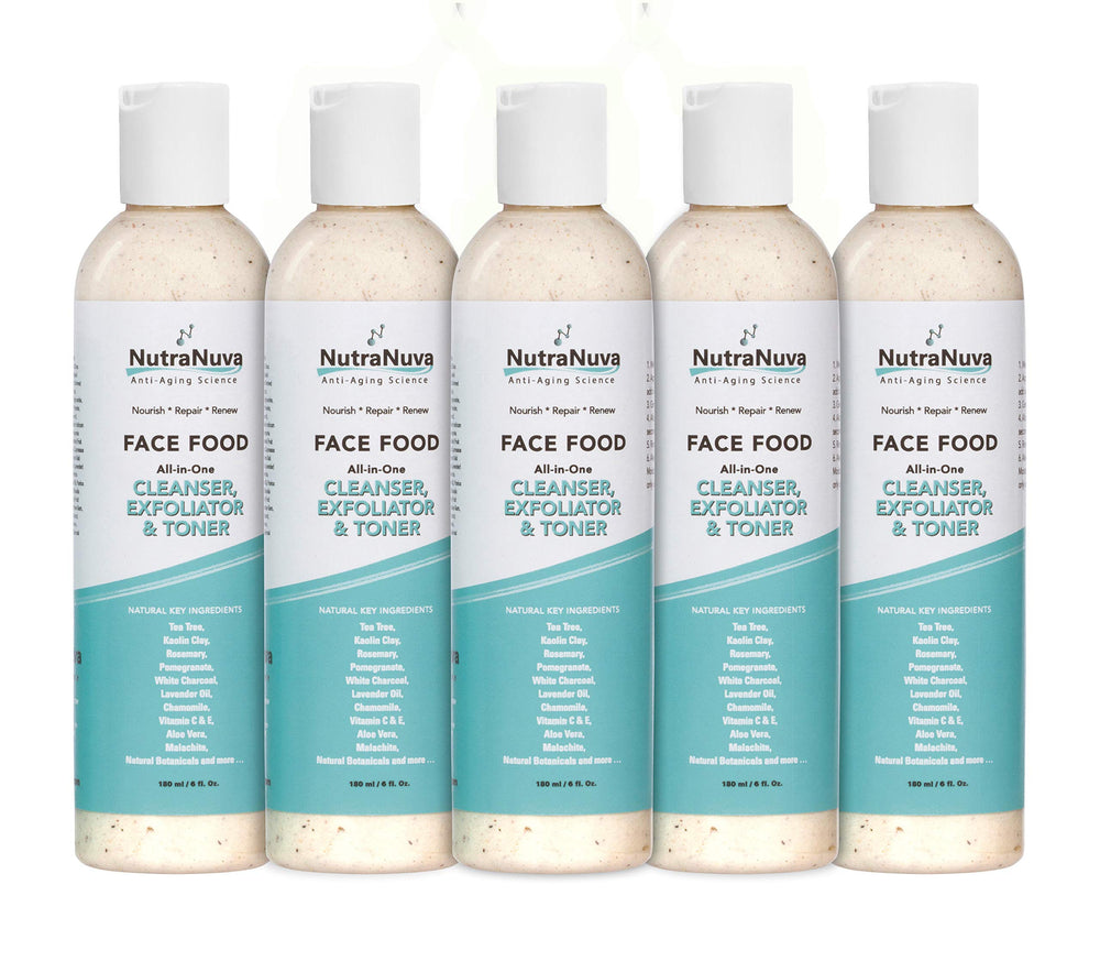 NutraNuva Face Food green-tea mint scent enhances the cleansing routine.