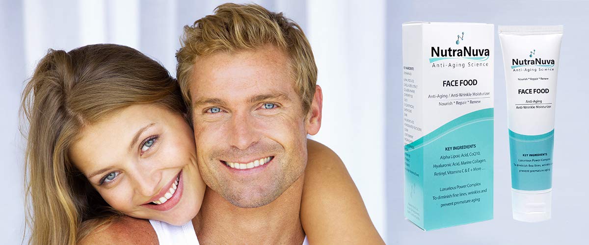 NutraNuva hyaluronic acid formula shown for plump, hydrated skin
