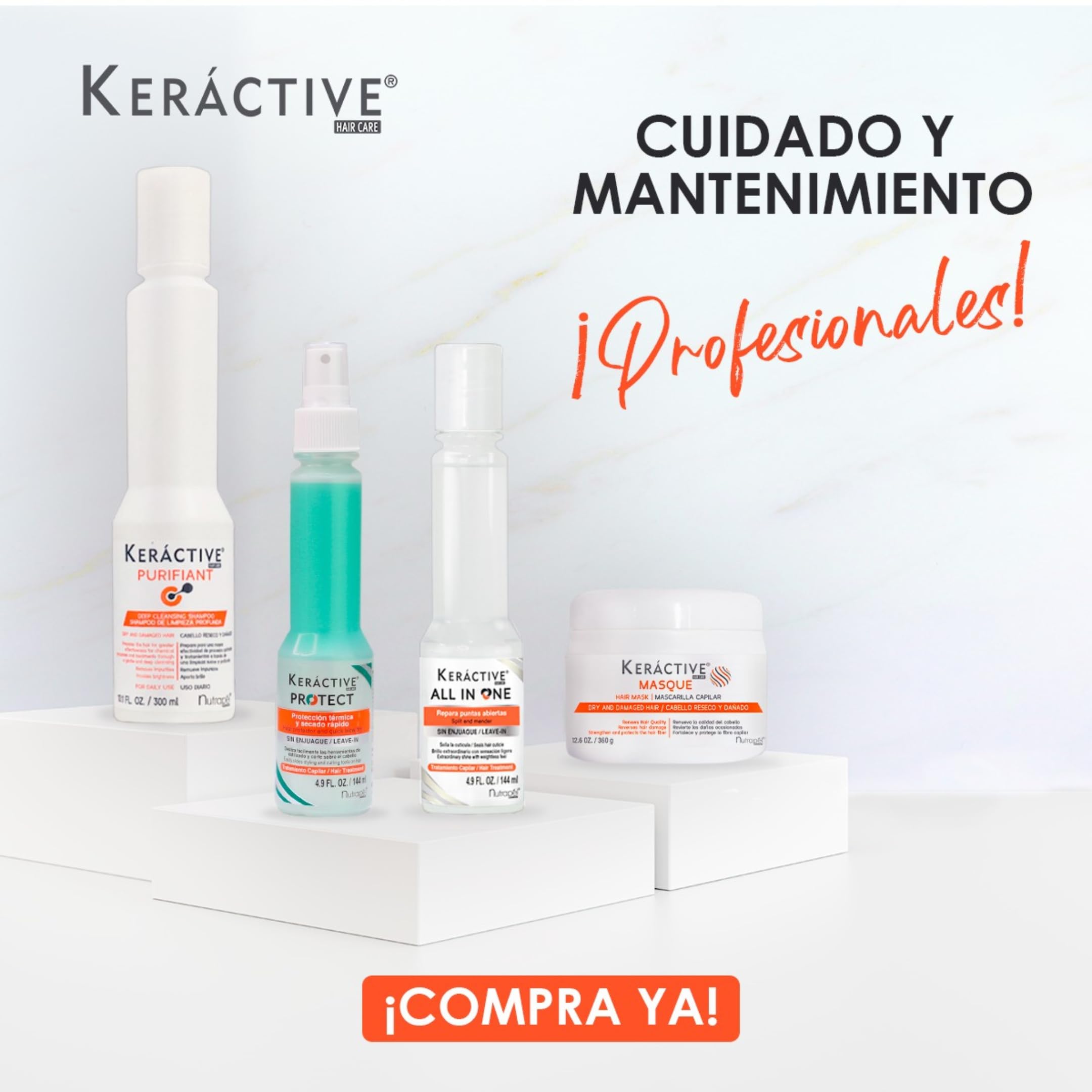 Nutrapel Keractive Protect blow-dry glide shows smooth styling results