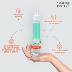 Nutrapel Keractive Protect heat protection application on hair boosts styling confidence