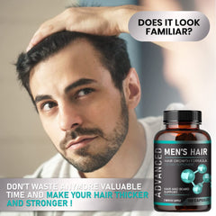 NutraPro capsules with growth chart illustrating possible hair vitality