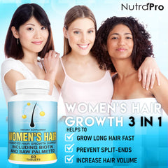 NutraPro capsules closeup showcases small tablets supporting thinning hair.