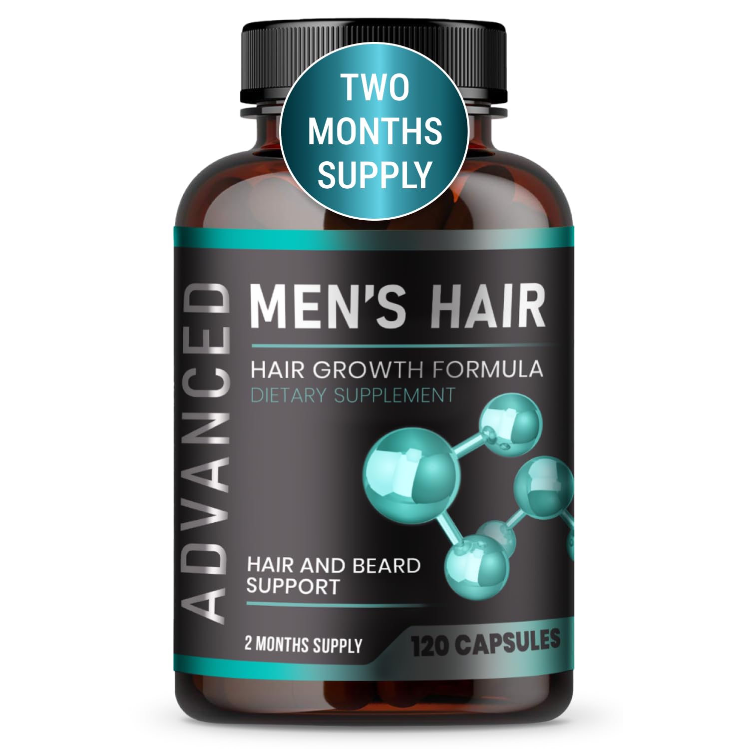 NutraPro hair growth vitamins bottle highlighting thicker hair and beard support