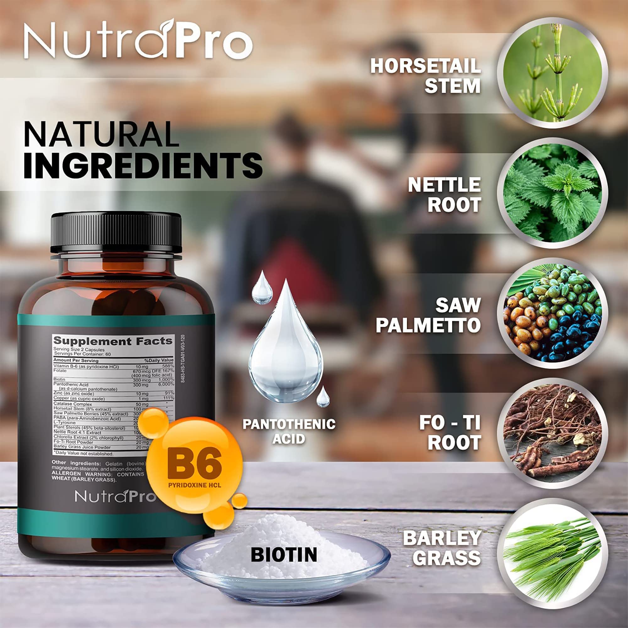 NutraPro hair growth vitamins for daily use supporting hair and beard