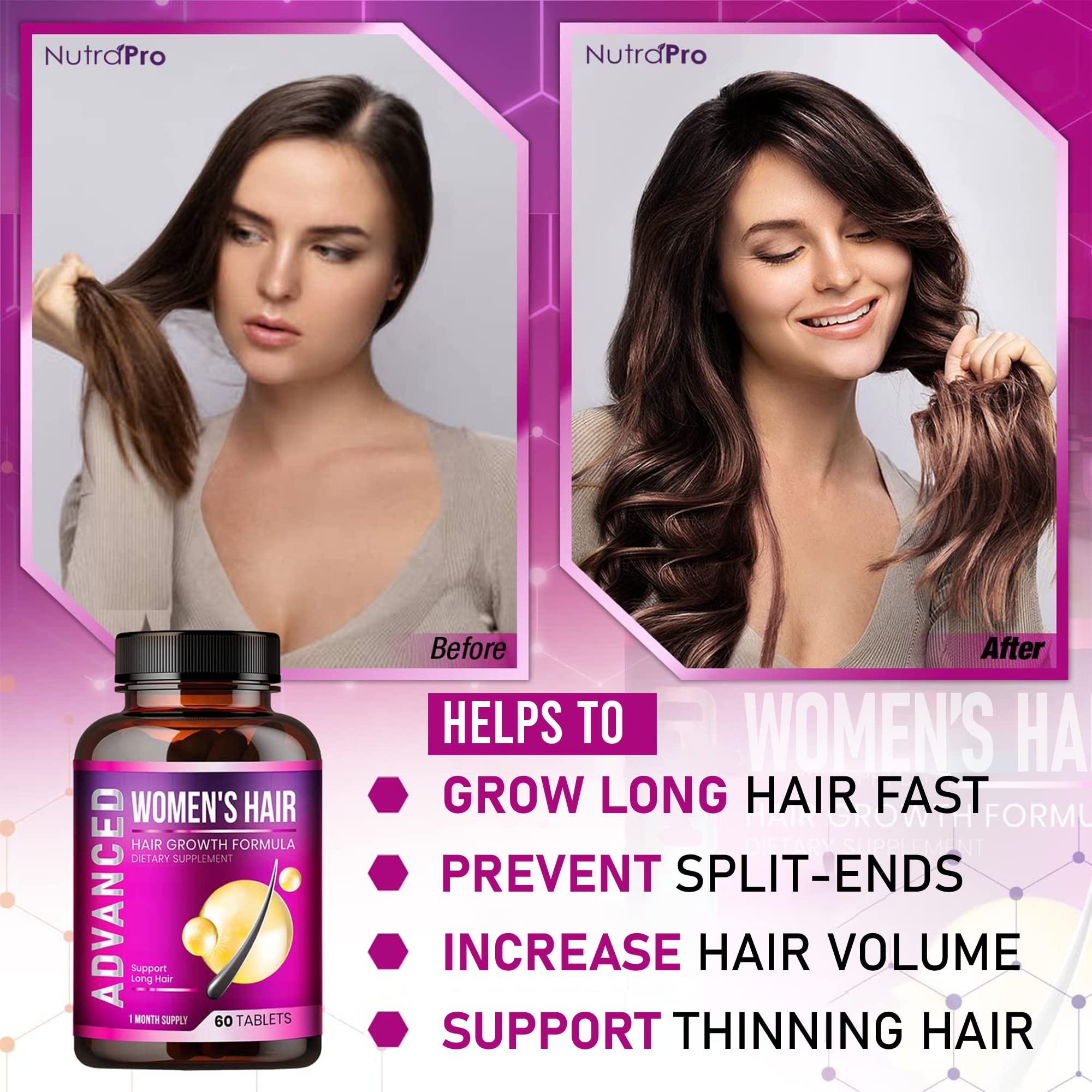 NutraPro Hair Growth woman using product in routine to target thinning at the crown.