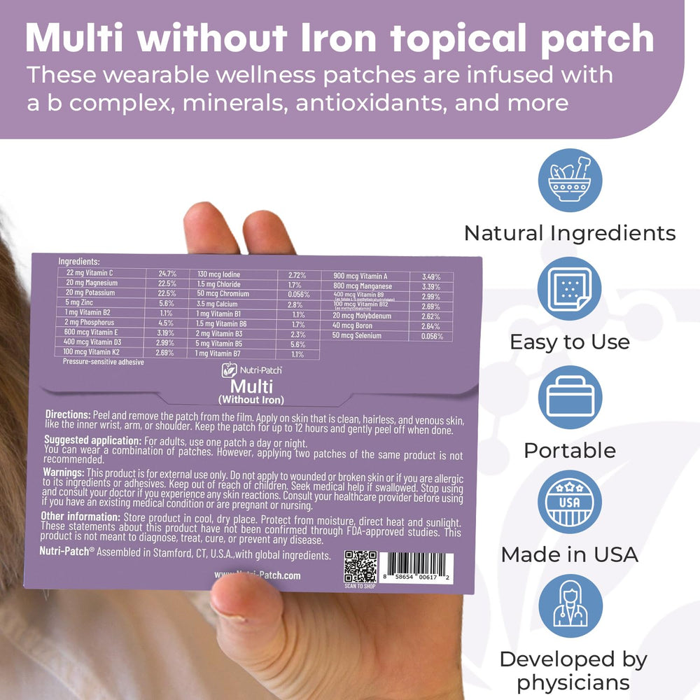 NUTRI-PATCH hypoallergenic formula close-up for safety and comfort.
