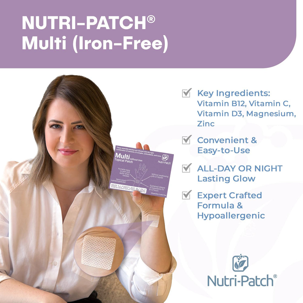 NUTRI-PATCH patch on arm for easy, all-day wear.