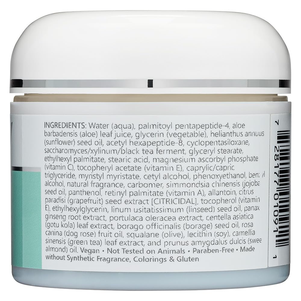 NutriBiotic peptide face creme texture swatch reveals creamy, fast absorbing finish