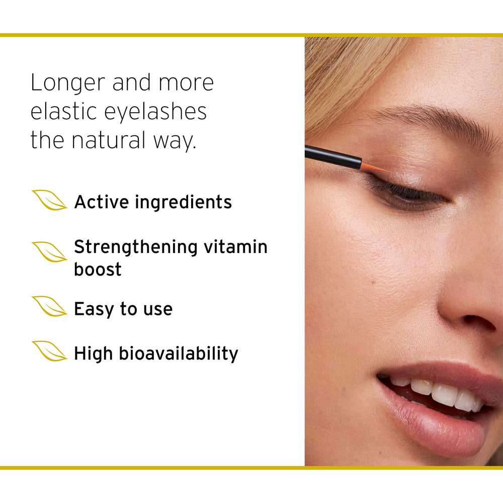nutricosmetic iGlow brush applicator helps targeted lash coverage.