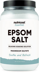 Nutricost Essentials Epsom Salt - Bouteille, bain relaxant et purifiant pour la peau.