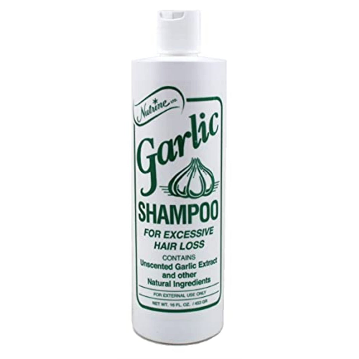 Nutrine garlic shampoo unscented 16oz bottle image-1 for gentle cleansing