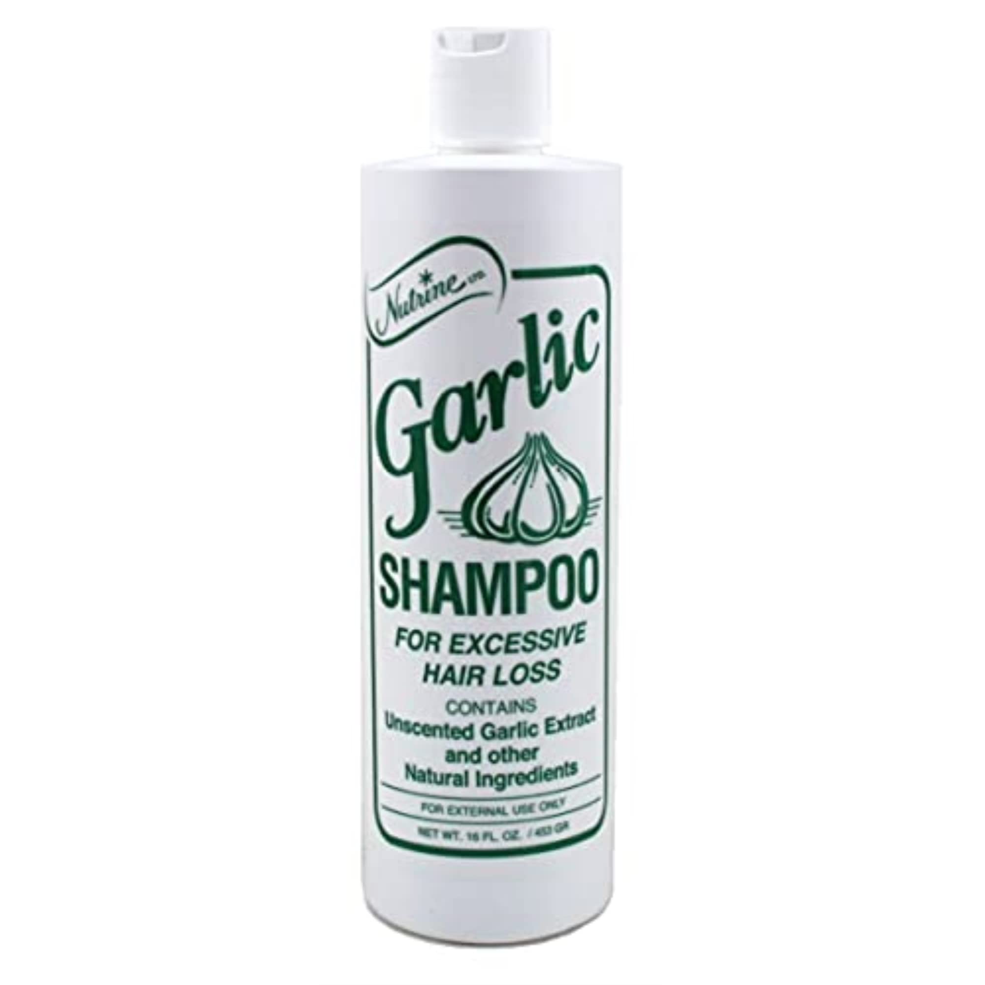 Nutrine garlic shampoo unscented 16oz bottle image-3 for easy dispensing
