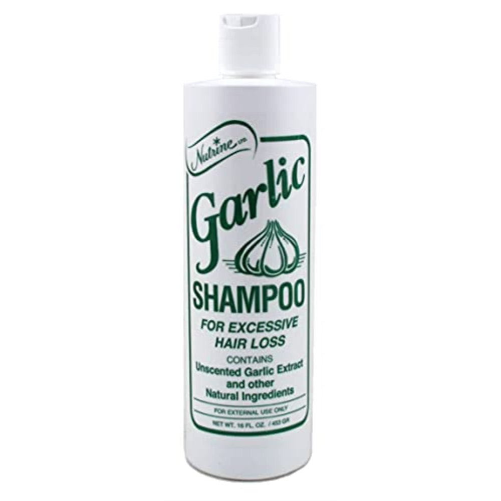 Nutrine garlic shampoo unscented 16oz bottle image-3 for easy dispensing