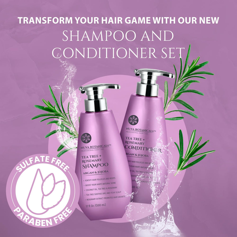 Nuva Botanicals Tea Tree Rosemary hair after-use reveals shine and renewed bounce