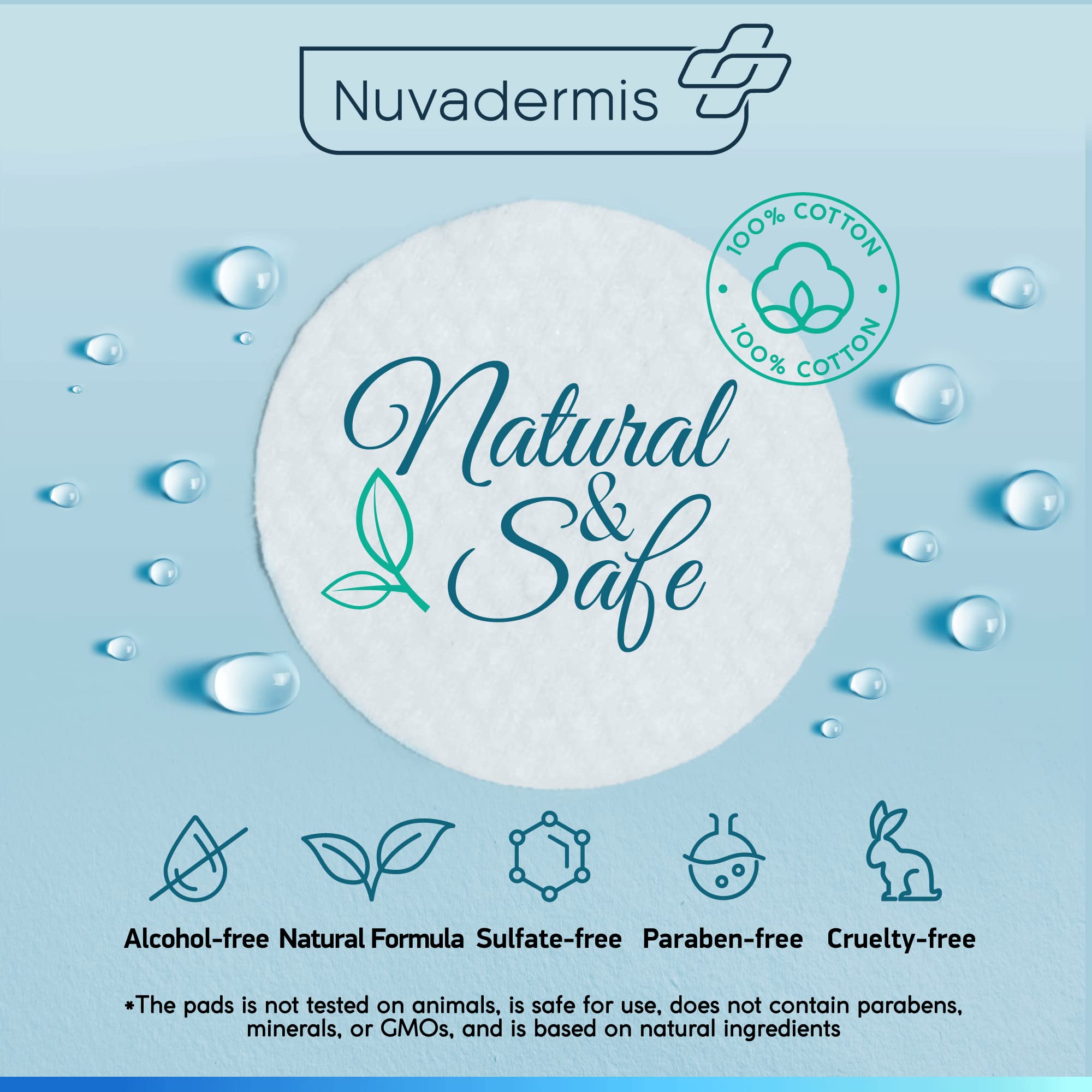 NUVADERMIS glycolic acid pad application on face demonstrating gentle resurfacing