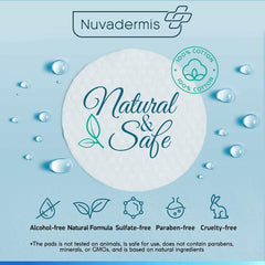 NUVADERMIS double-sided pad design enables efficient exfoliation across face and neck.
