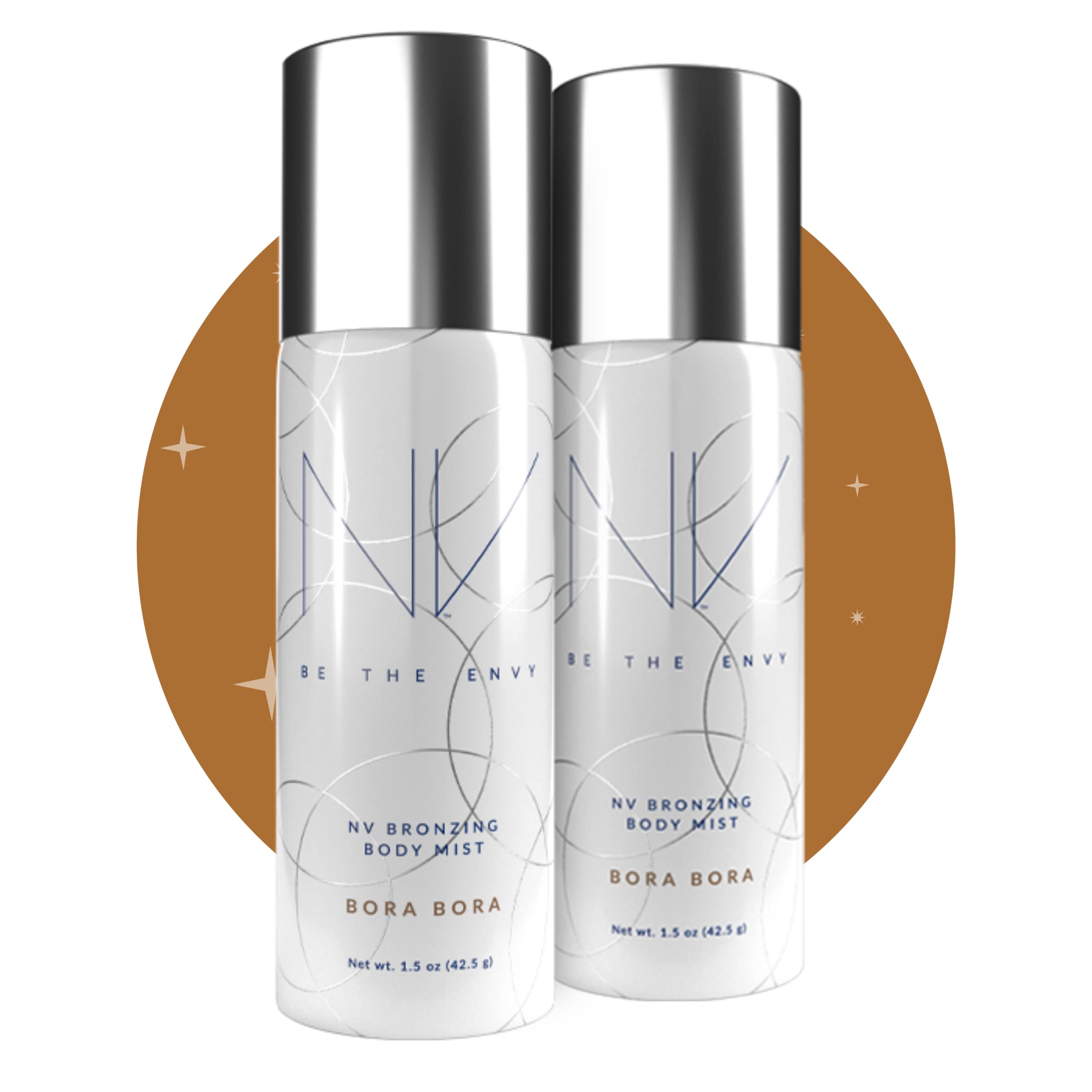 NV BE THE ENVY Bronzing Body Mist Bora Bora bottle pour for a natural sun-kissed glow.