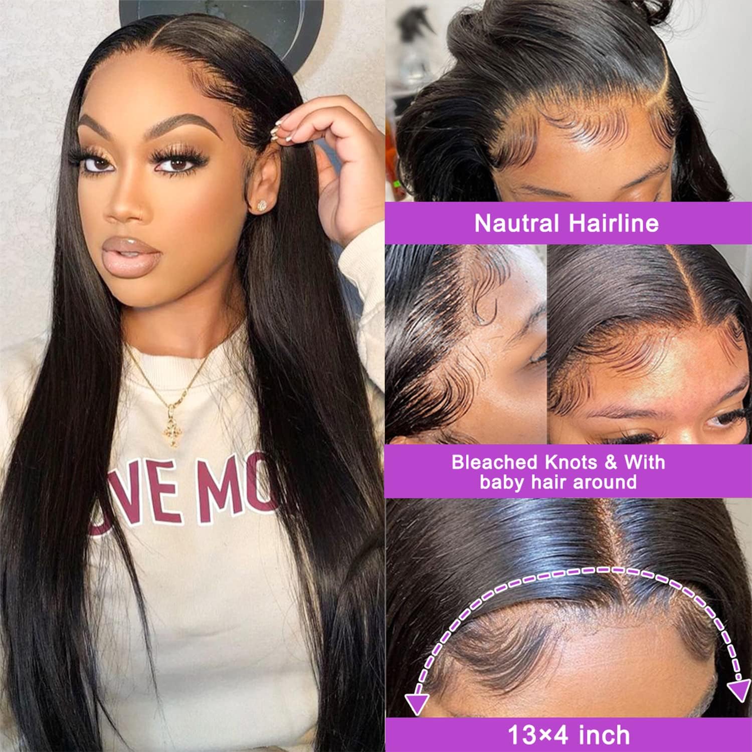 NVL back lace area enables easy ponytail and versatile updos