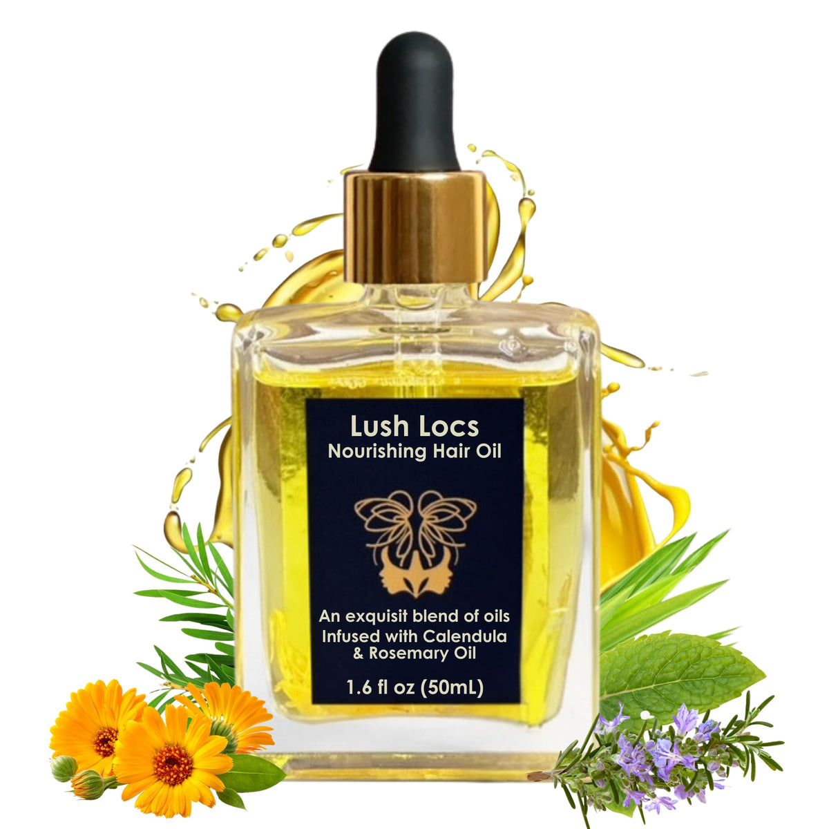 NVLX LABS Rosemary Hair Oil bottle close-up showing lightweight formula