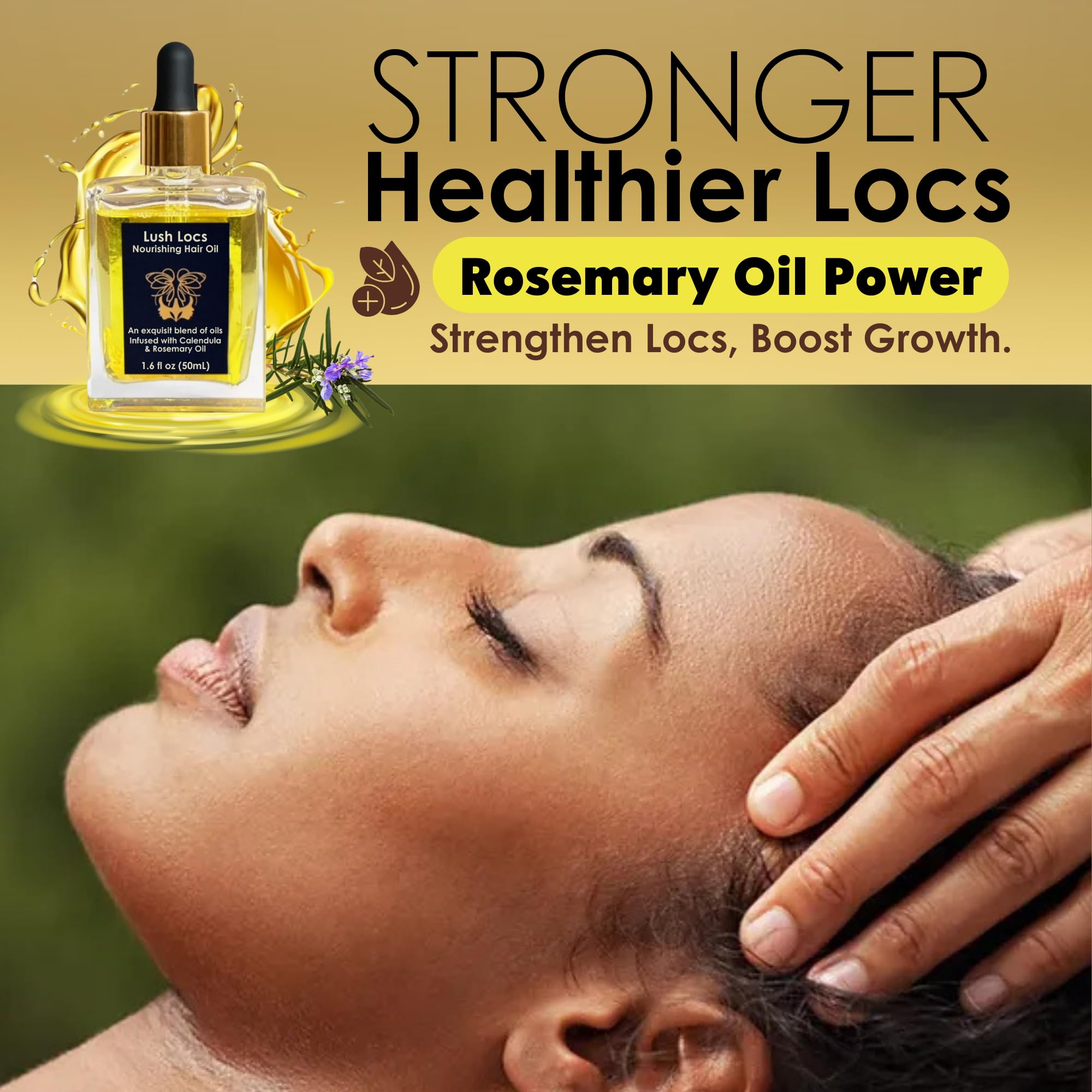 Pouring NVLX LABS Rosemary Hair Oil for easy daily application