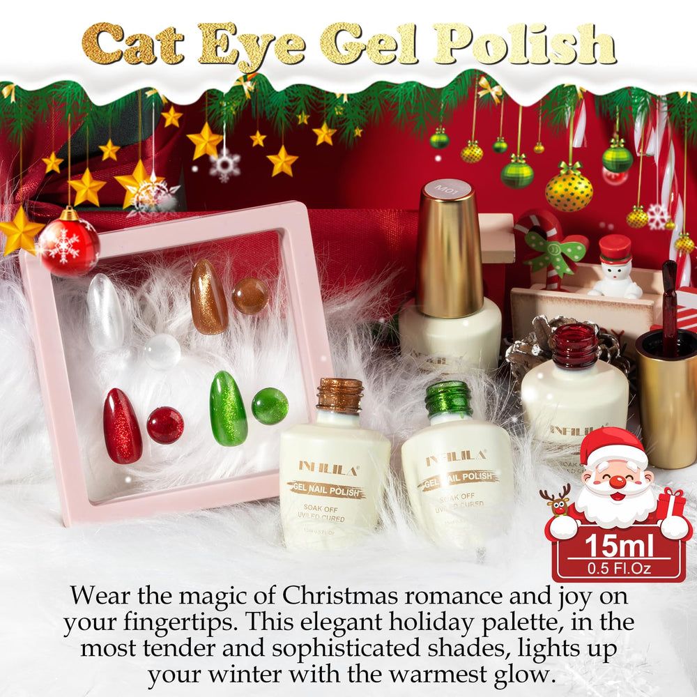 NXJ INFILILA cat eye green gel polish for festive looks and durable shine