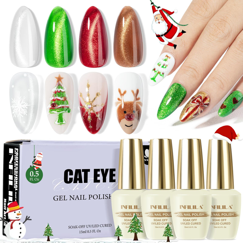 NXJ INFILILA cat eye red gel polish for vibrant home manicures with magnetic shimmer