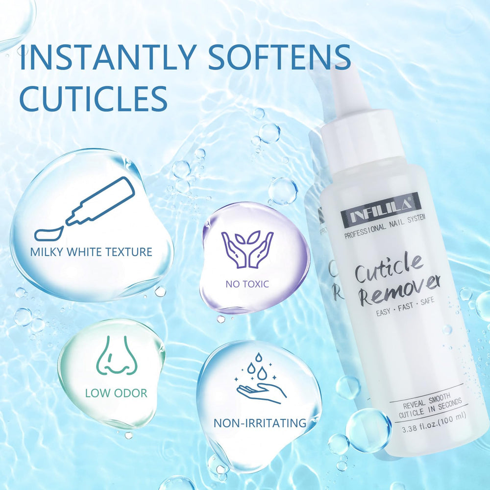 Cuticle pusher in action after applying NXJ INFILILA Remover.