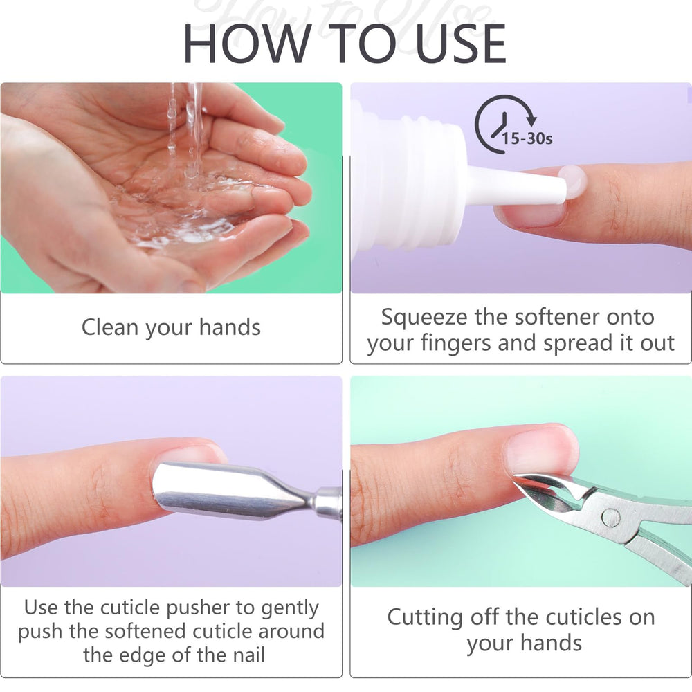 Softened cuticles visible after using NXJ INFILILA Cuticle Remover.