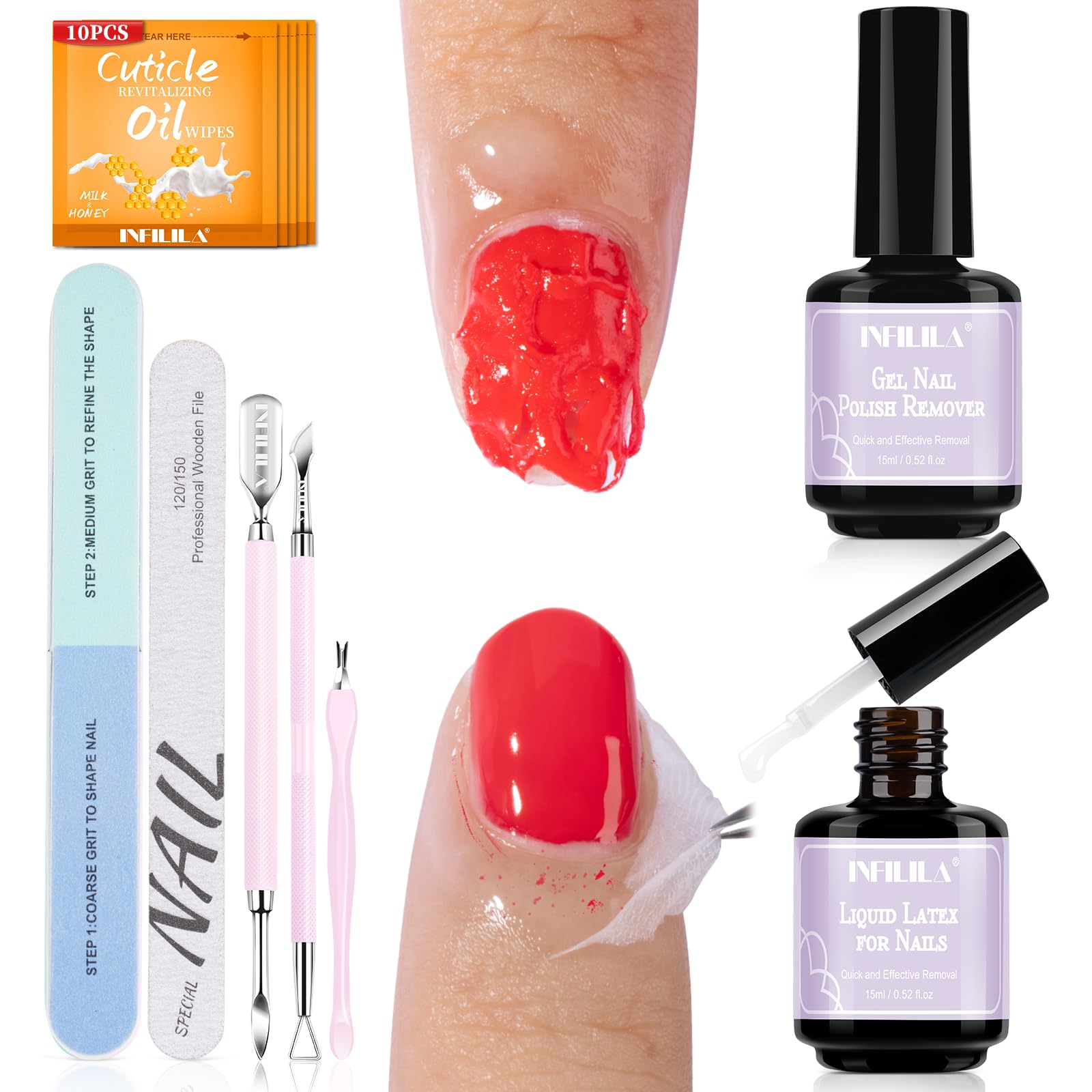 NXJ INFILILA gel remover kit full set for at-home removal convenience