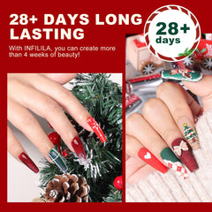 NXJ INFILILA Green gel polish offers a classic holiday vibe.