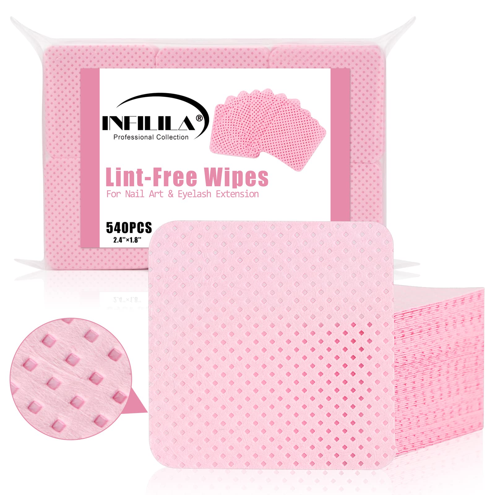 NXJ INFILILA lint-free nail wipes for gel polish removal and precise cleanup