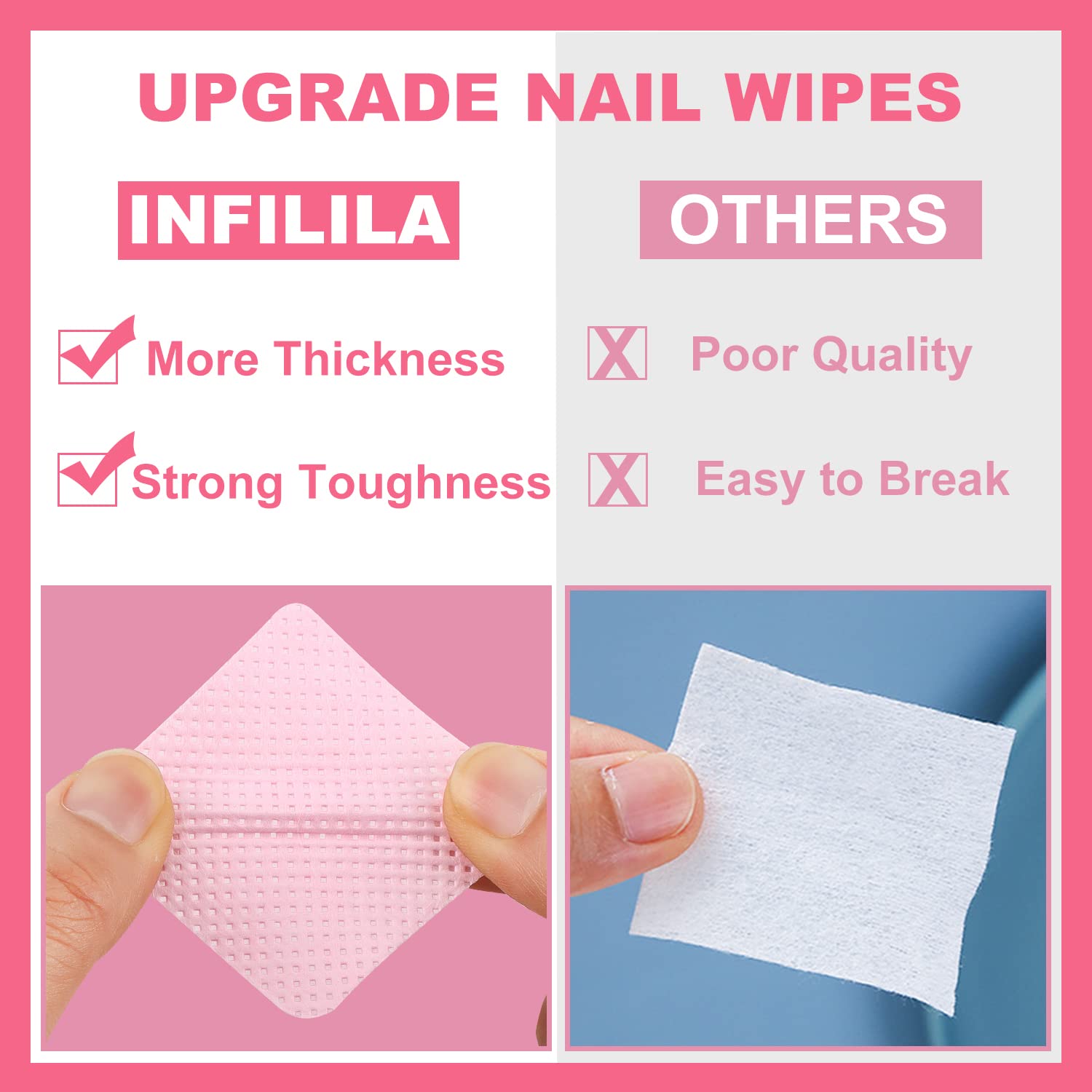 NXJ INFILILA wipes for manicure and pedicure prep and cleanup