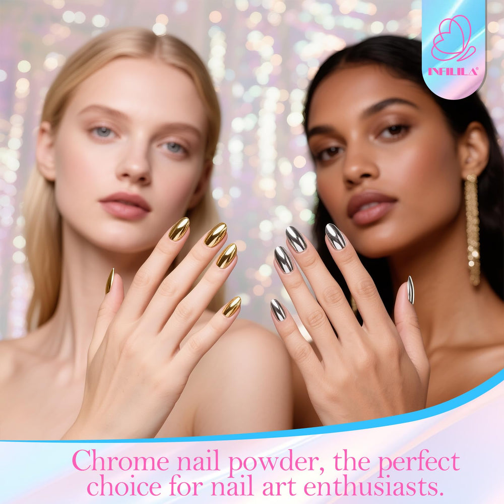 NXJ INFILILA application setup for chrome nail powder use