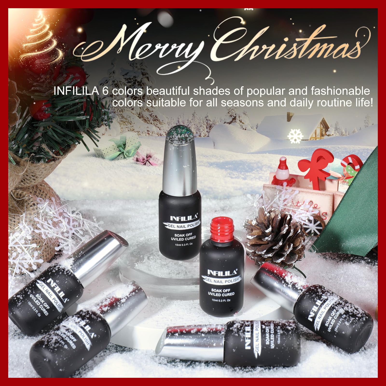 NXJ INFILILA Red gel polish delivers rich color with smooth application.