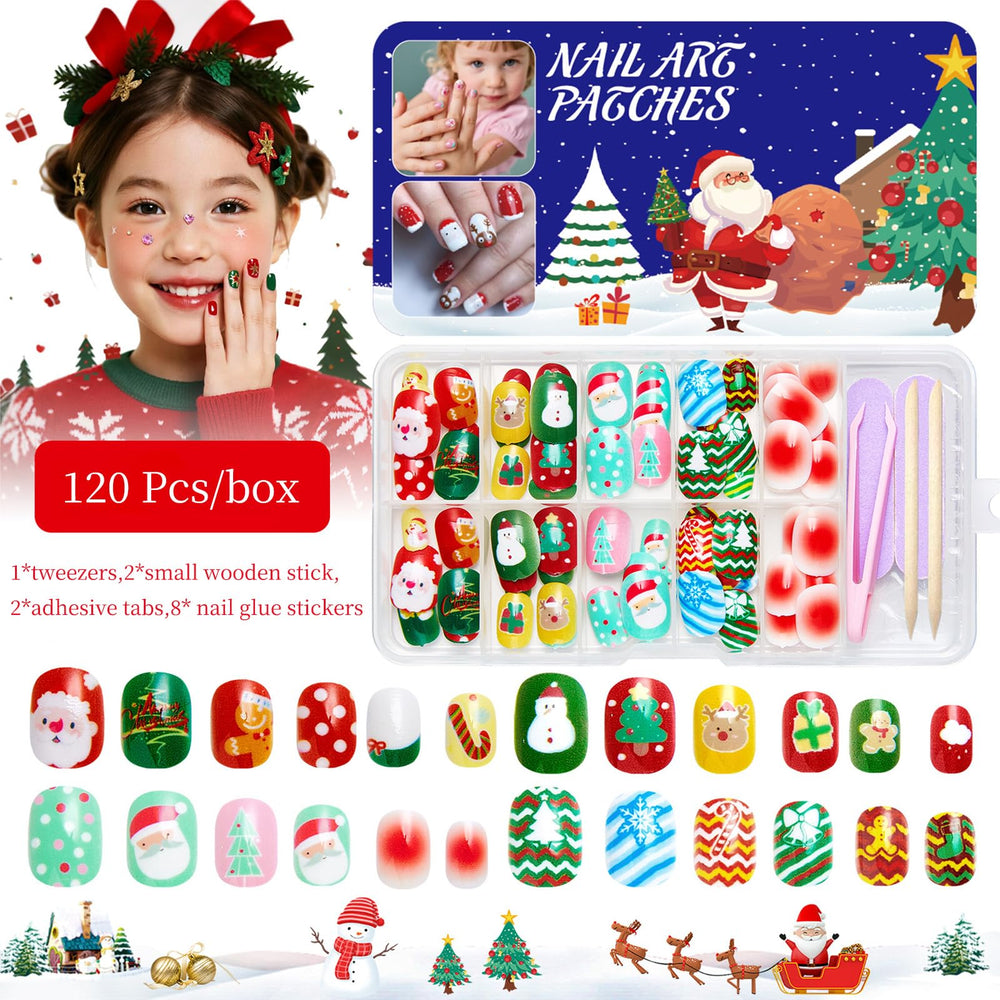 Nxtpz kids press-on nails with assorted designs for at-home art