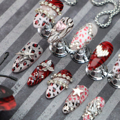 Nxtpz medium almond nails with handmade design offering salon-like finish
