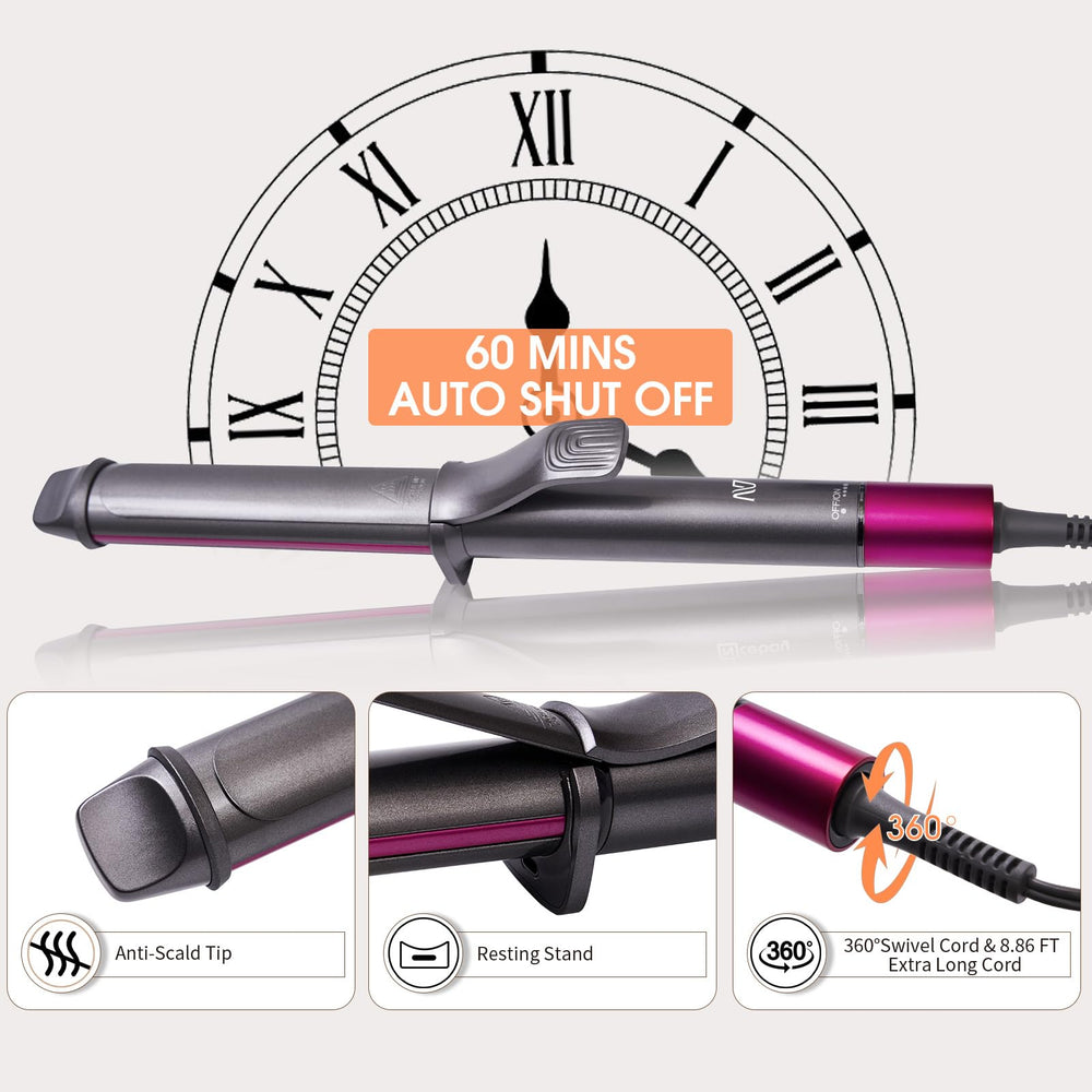 Nycoba curling iron supports 100-240V worldwide voltage for travel.