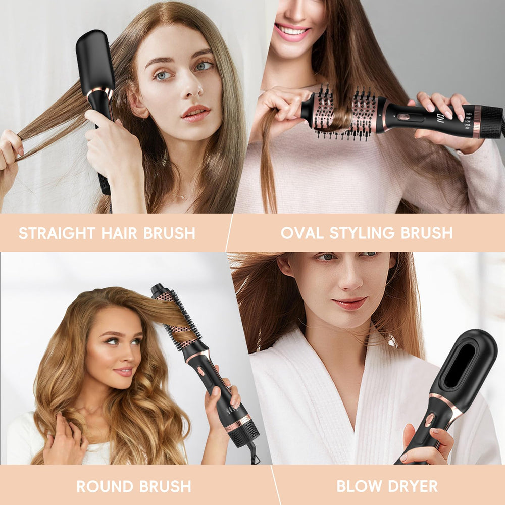 Nycoba hair dryer brush 1200W instant heat speeds up drying without damaging heat
