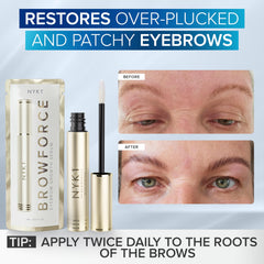 NYK1 BrowGrowth before-after comparison showing fuller brows