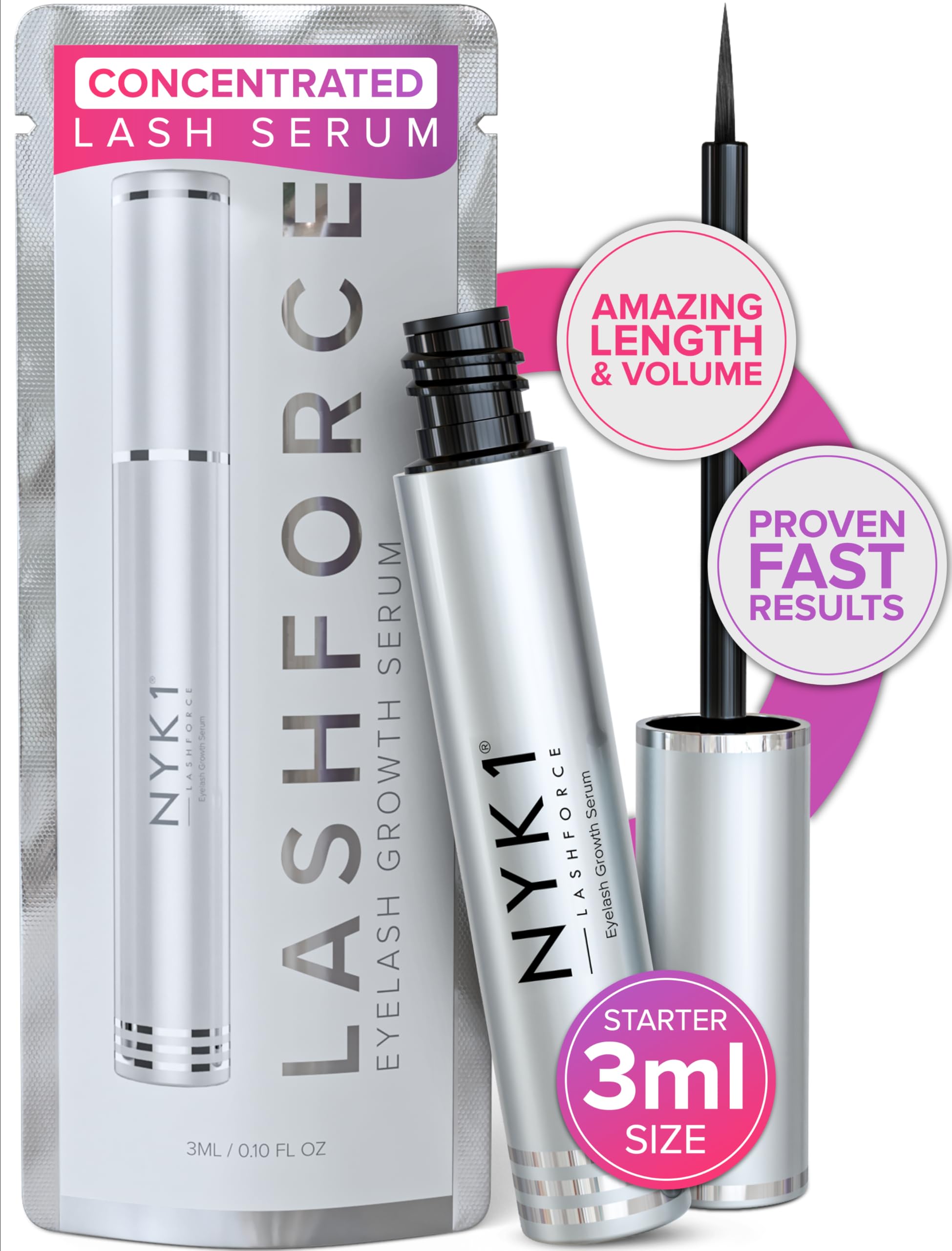 NYK1 LashForce bottle ready for daily lash treatment.