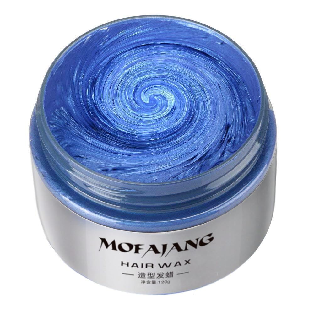 NYKKOLA MOFAJANG blue hair wax packaging for testing color