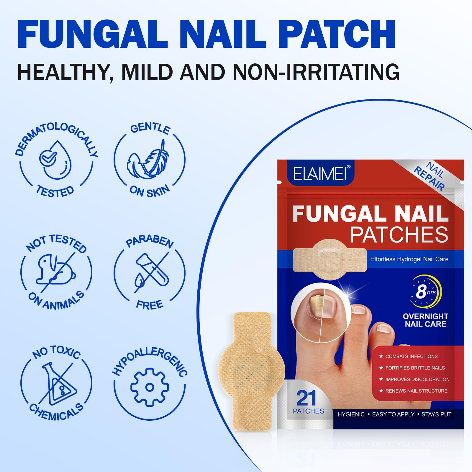 Nyloriaine nightly usage over weeks indicating progressive nail health.