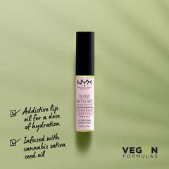 NYX Bare With Me Cannabis Sativa Seed Oil lip gloss delivers a clear shine for dry lips