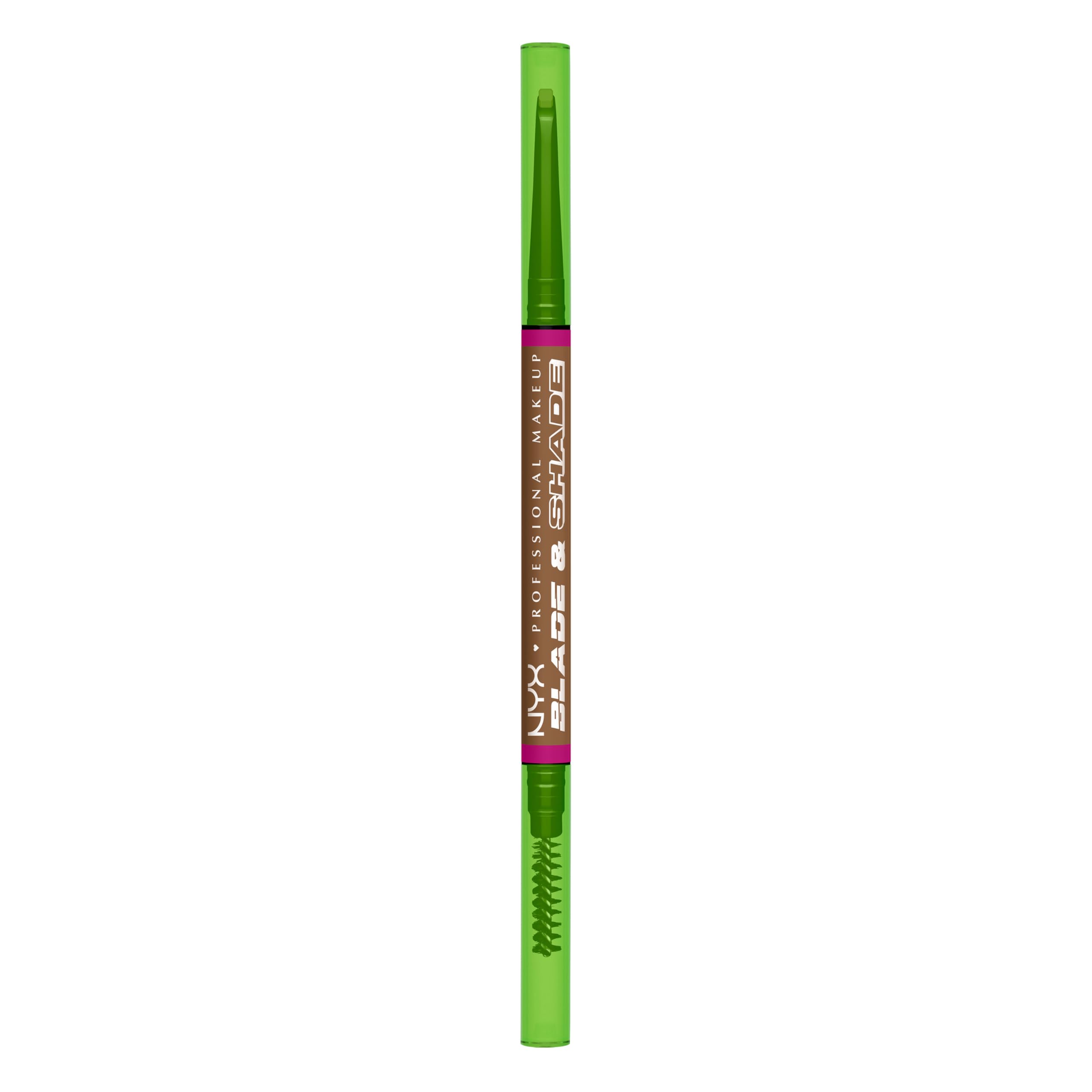 NYX Blade & Shade Brow Pencil close-up with dual-edged tip for precise hair-like strokes